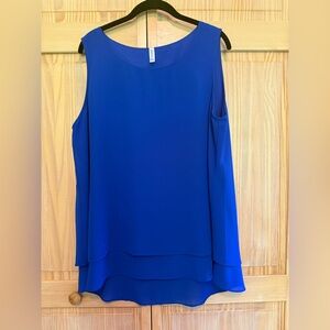 Women's Sleeveless Chiffon Tunic Tank Top with Double Layers